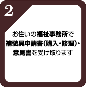 
補装具申請書（購入・修理）・意見書を受け取ります